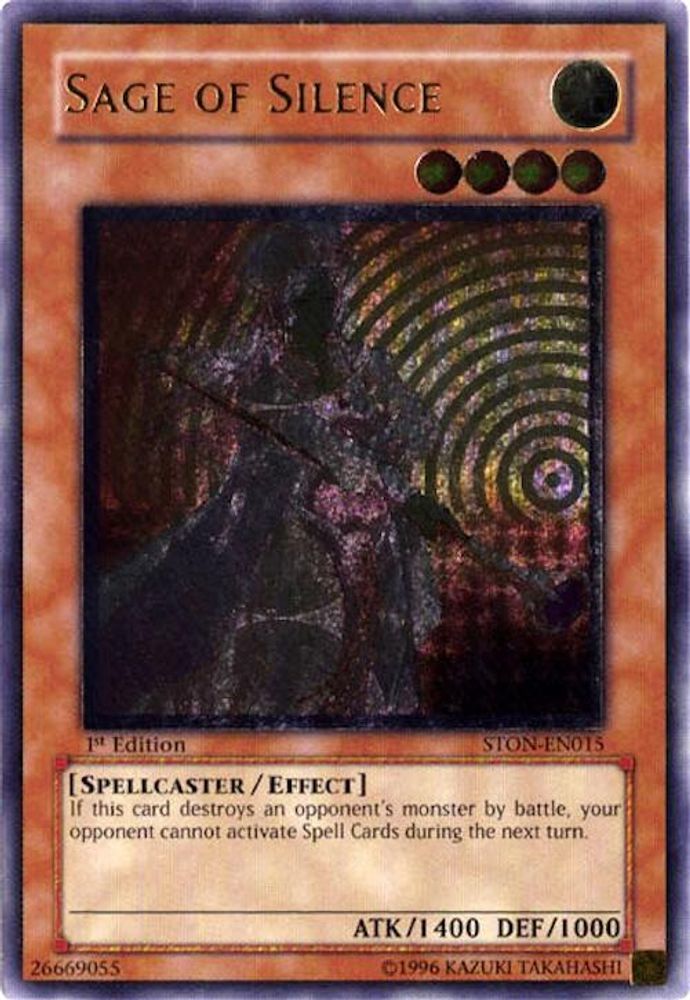 Sage of Silence (UTR) (STON-EN015) Ultimate Rare  1st Edition