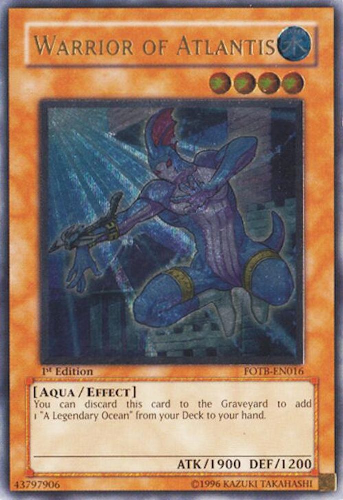 Warrior of Atlantis (UTR) (FOTB-EN016) Ultimate Rare  1st Edition