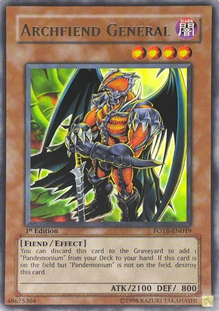 Archfiend General (UTR) (FOTB-EN019) Ultimate Rare  1st Edition