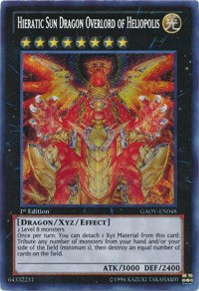 Hieratic Sun Dragon Overlord of Heliopolis (GAOV-EN048) Secret Rare  Unlimited