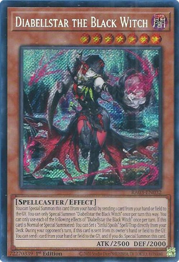 Diabellstar the Black Witch (Secret Rare) - RA03-EN032 Secret Rare 1st Edition