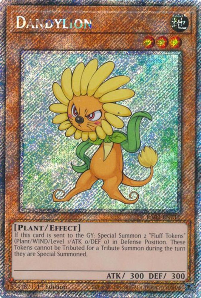 Dandylion (Platinum Secret Rare) - RA03-EN211 Platinum Secret Rare 1st Edition