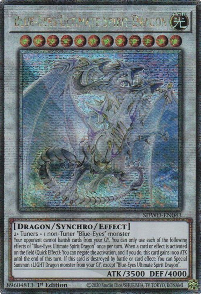 Blue-Eyes Ultimate Spirit Dragon (Quarter Century Secret Rare) - SDWD-EN043 Quarter Century Secret Rare 1st Edition