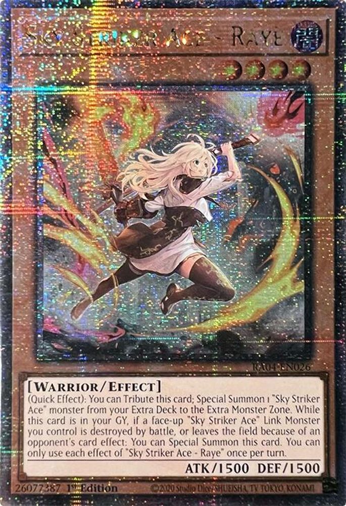 Sky Striker Ace - Raye (New Art) (Quarter Century Secret Rare) - RA04-EN026 Quarter Century Secret Rare 1st Edition
