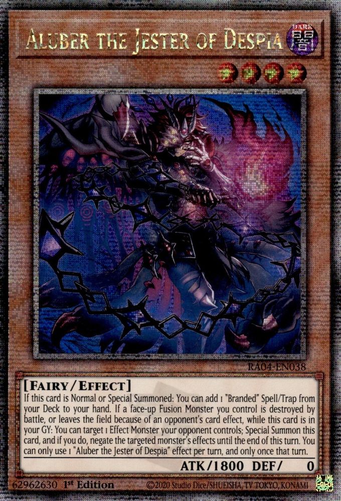 Aluber the Jester of Despia (New Art) (Quarter Century Secret Rare) - RA04-EN038 Quarter Century Secret Rare 1st Edition