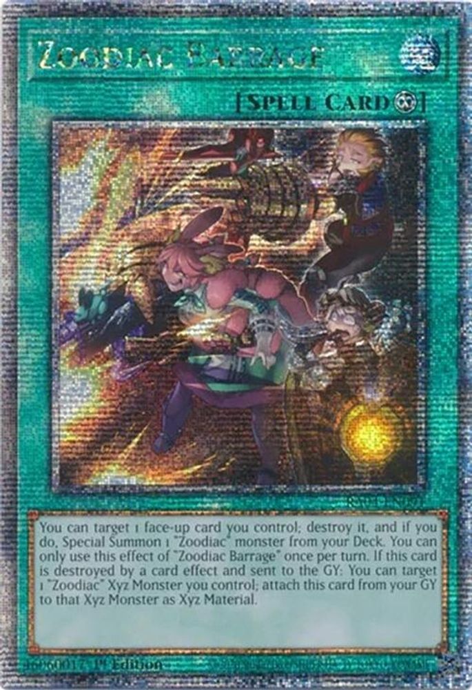 Zoodiac Barrage (Quarter Century Secret Rare) - RA04-EN091 Quarter Century Secret Rare 1st Edition