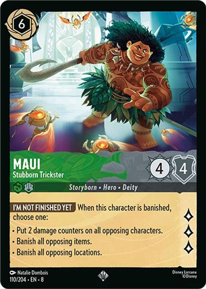 Maui - Stubborn Trickster (110/204) - Reign of Jafar Cold Foil