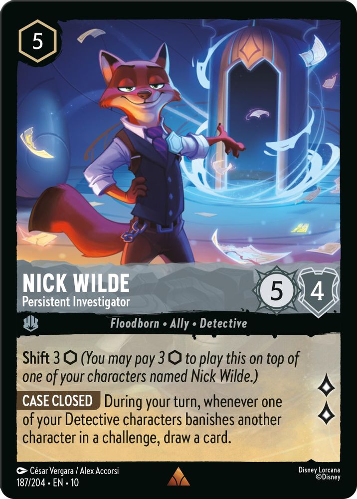 Nick Wilde - Persistent Investigator (187/204) - Whispers in the Well Cold Foil