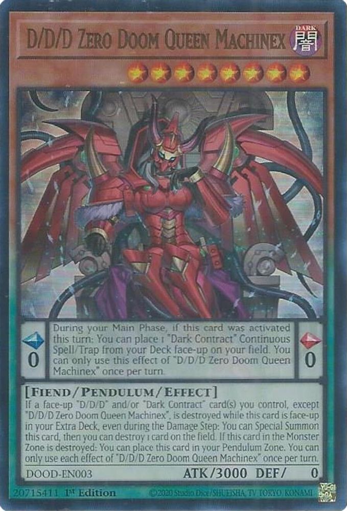 D/D/D Zero Doom Queen Machinex - DOOD-EN003 Ultra Rare 1st Edition