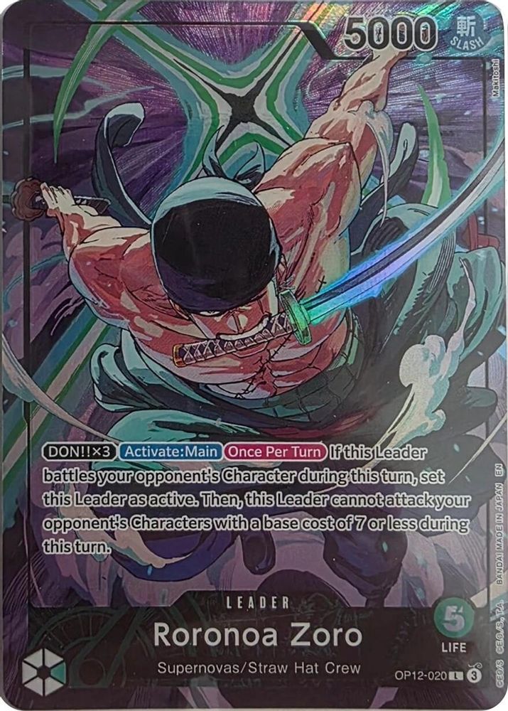 Roronoa Zoro - OP12-020 (Official Playmat Limited Edition Vol.4) (OP12-020) - One Piece Promotion Cards Foil