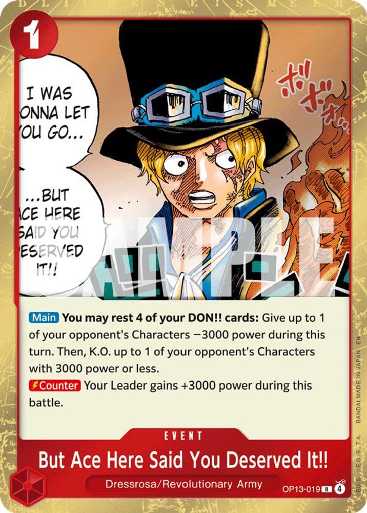 But Ace Here Said You Deserved It!! (OP13-019) - Carrying On His Will Foil