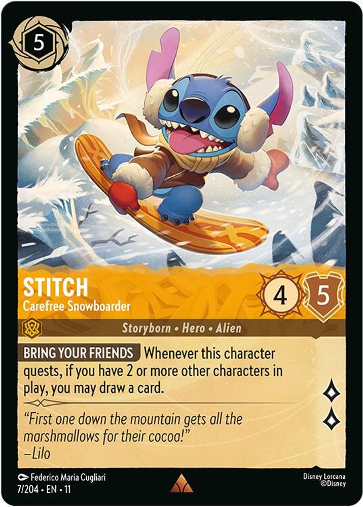 Stitch - Carefree Snowboarder (7/204) - Winterspell