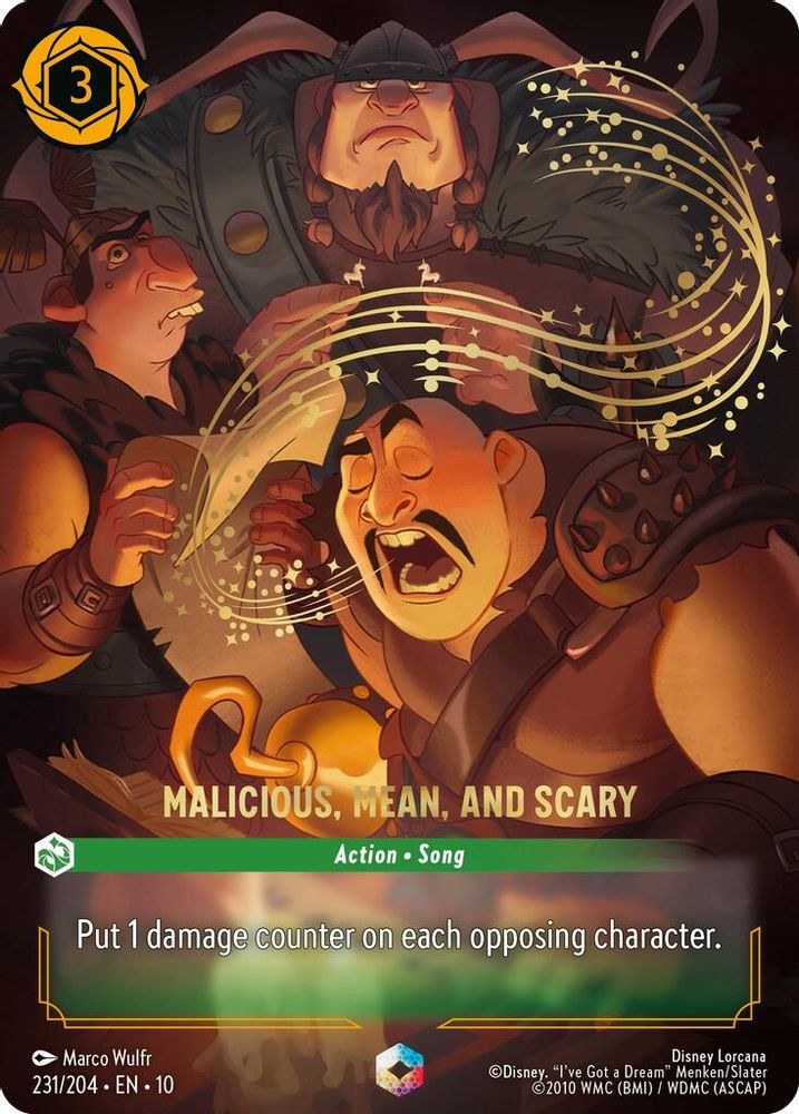 Malicious, Mean, and Scary (Enchanted) (231/204) - Whispers in the Well Holofoil