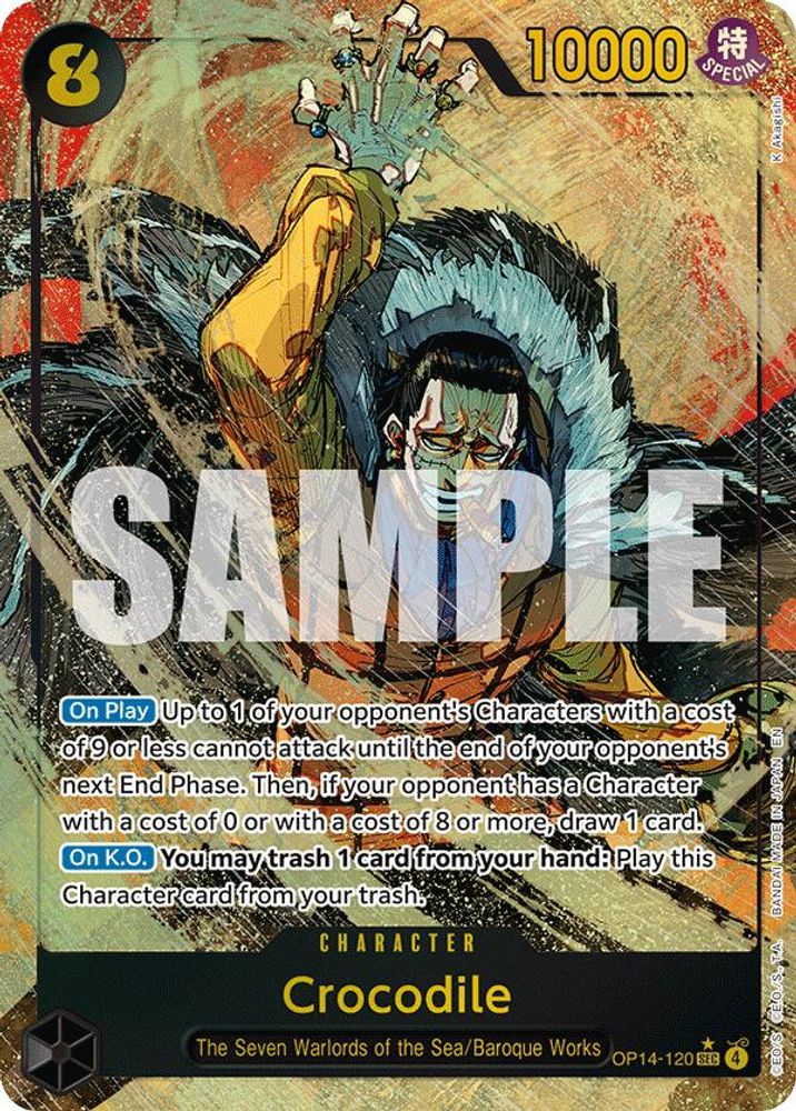 Crocodile - OP14-120 (Alternate Art) (OP14-120) - The Azure Sea's Seven Foil