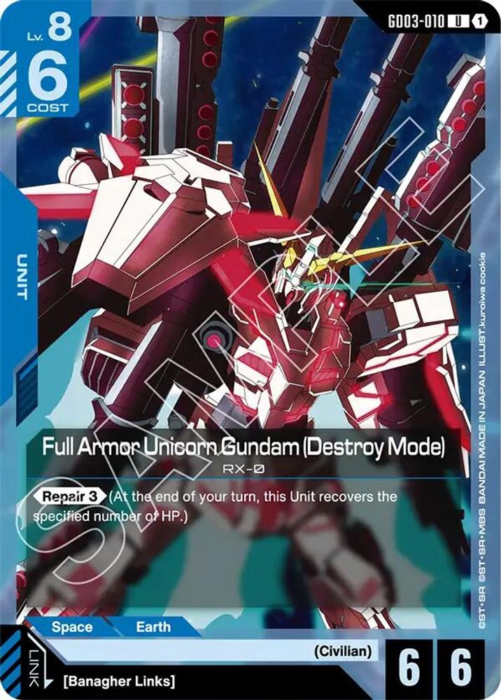 Full Armor Unicorn Gundam (Destroy Mode) (GD03-010) -