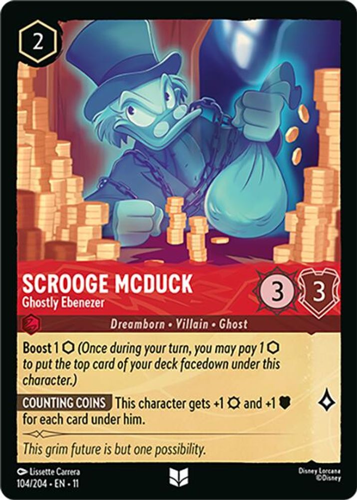 Scrooge McDuck - Ghostly Ebenezer (104/204) - Winterspell Cold Foil