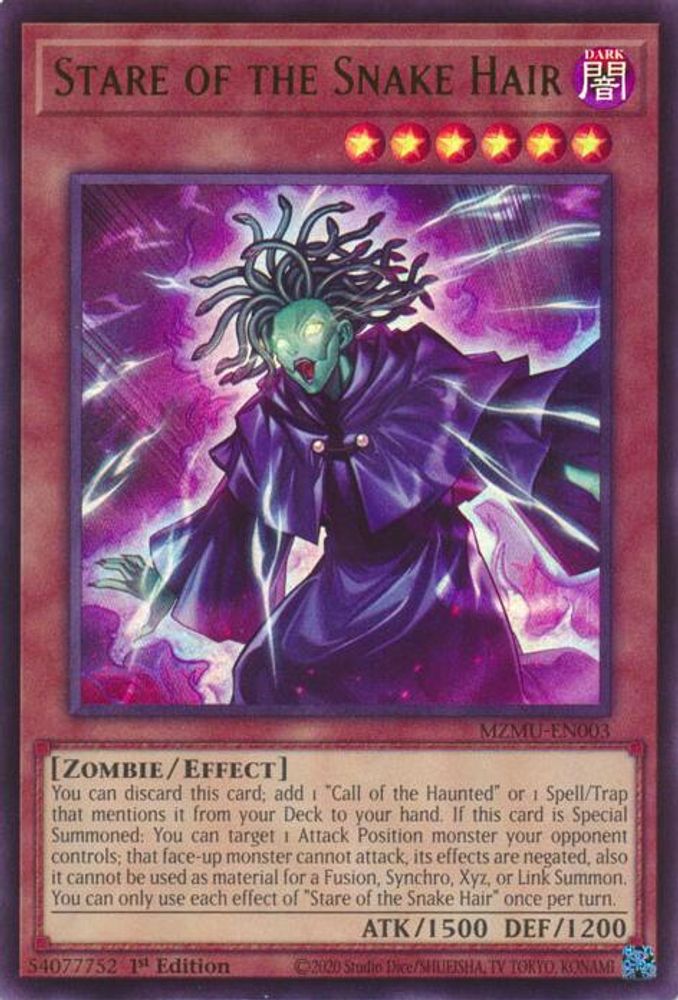 Stare of the Snake Hair - MZMU-EN003 Ultra Rare 1st Edition
