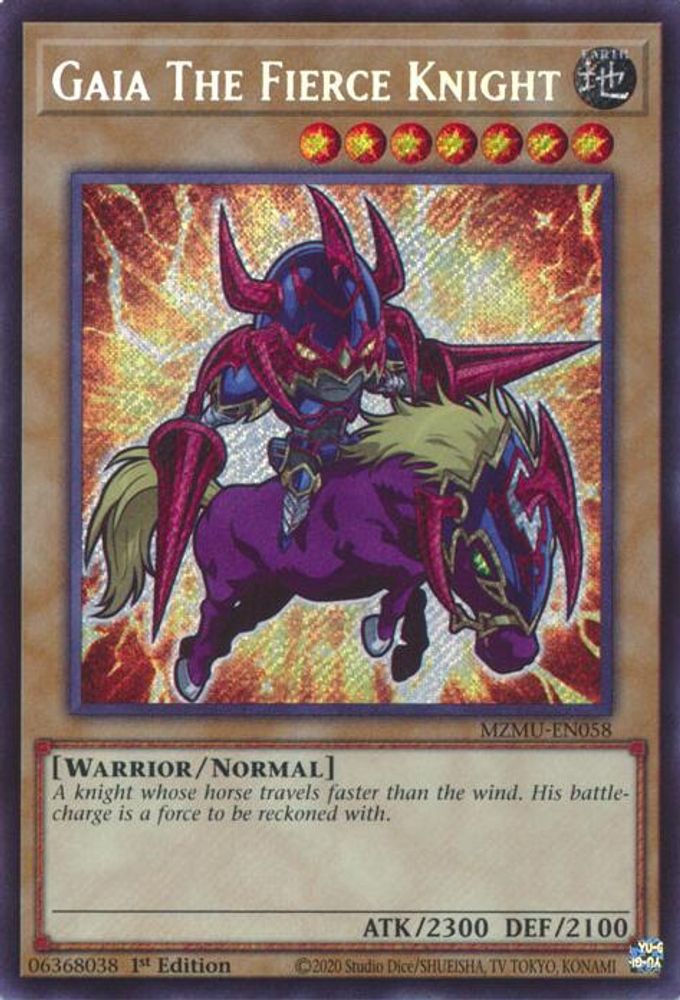 Gaia The Fierce Knight - MZMU-EN058 Secret Rare 1st Edition