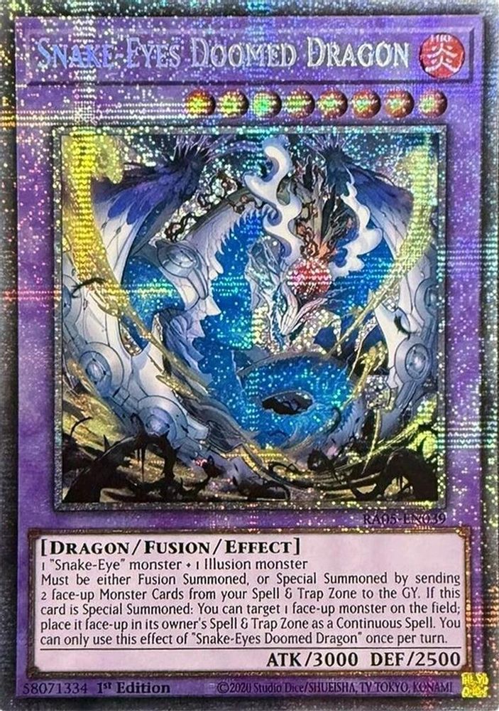 Snake-Eyes Doomed Dragon (Starlight Rare) - RA05-EN039 Starlight Rare 1st Edition