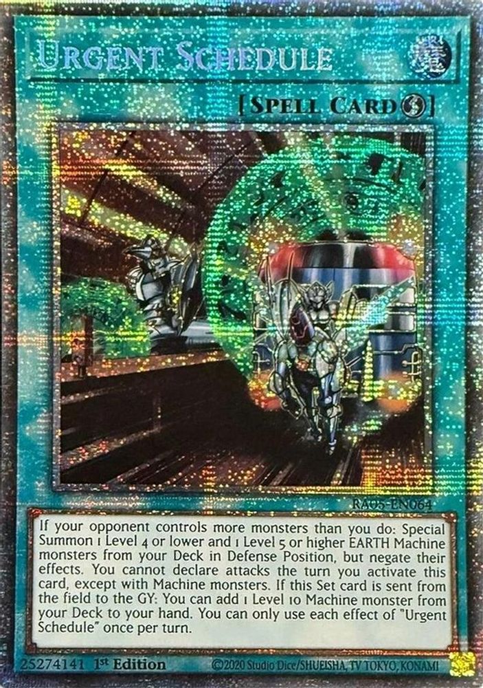 Urgent Schedule (Starlight Rare) - RA05-EN064 Starlight Rare 1st Edition