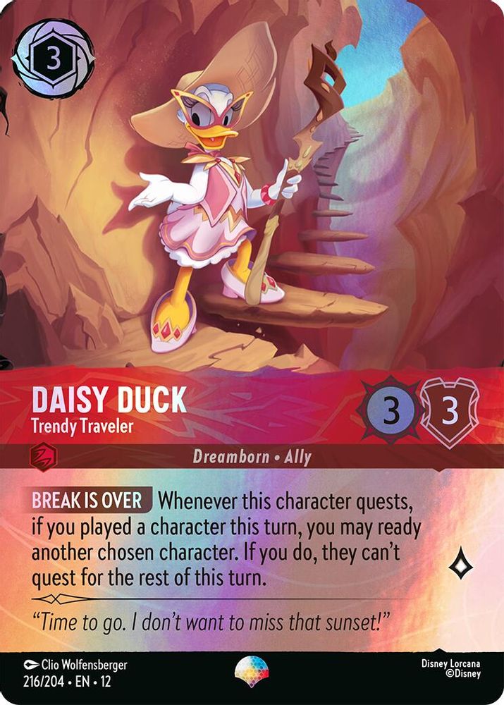 Daisy Duck - Trendy Traveler (Epic) (216/204) - Wilds Unknown Holofoil