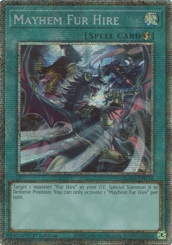 Mayhem Fur Hire (Starlight Foil) - BLGG-EN116 Starfoil Rare 1st Edition