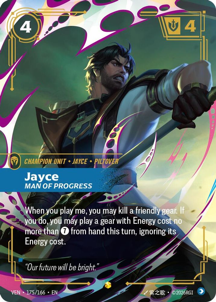 Jayce - Man of Progress (Overnumbered) (175/166) - Vendetta Foil