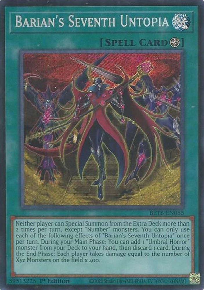 Barian's Seventh Untopia - BETB-EN055 Secret Rare 1st Edition