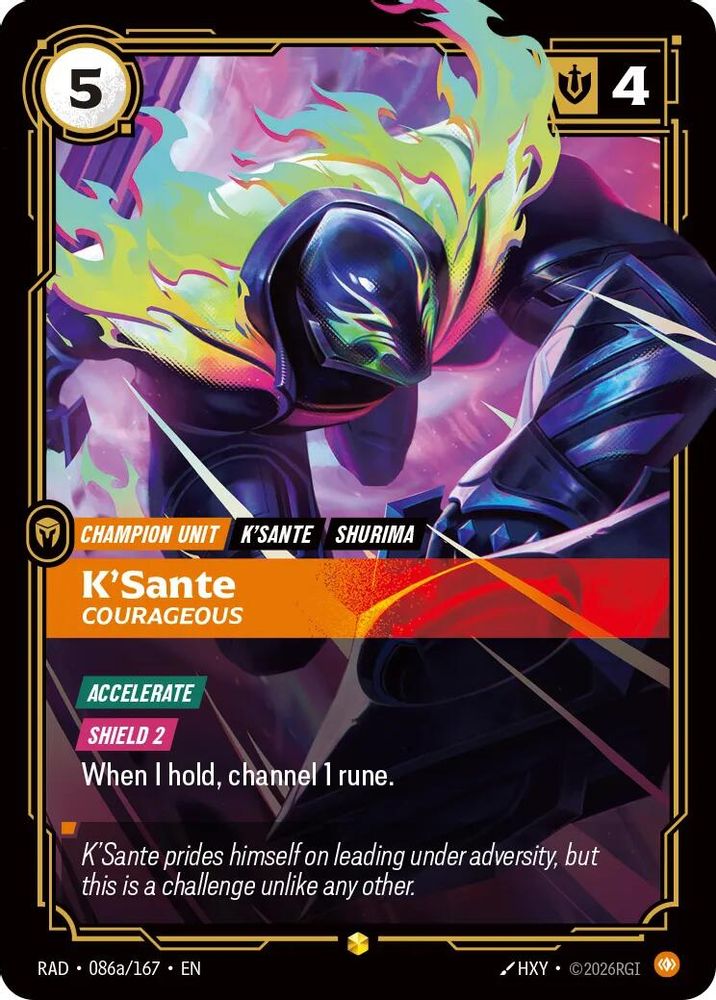 K'Sante, Courageous (Alternate Art) (086a/167) - Radiance Foil