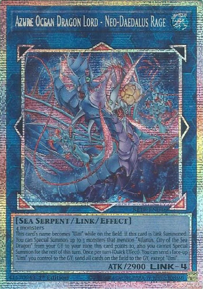 Azure Ocean Dragon Lord - Neo-Daedalus Rage (Starlight Rare) - BETB-EN046 Starlight Rare 1st Edition