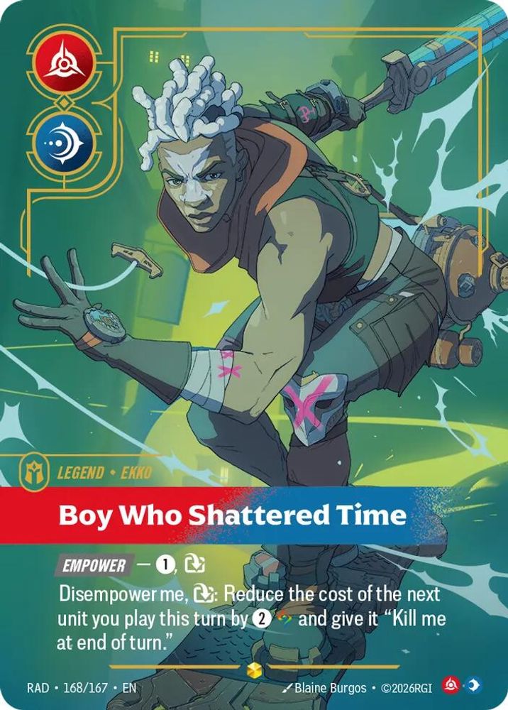 Ekko, Boy Who Shattered Time (Overnumbered) (168/167) - Radiance Foil