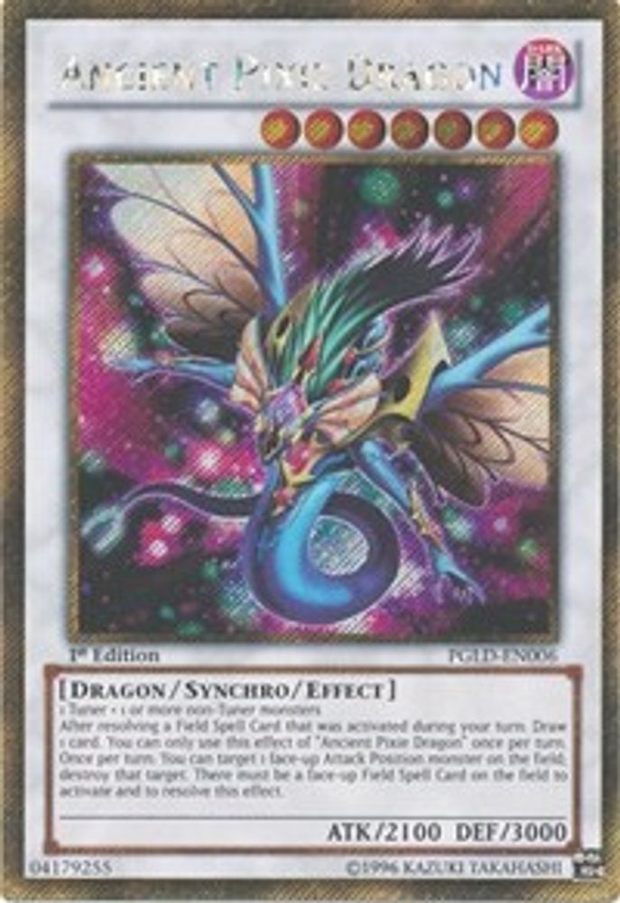 Ancient Pixie Dragon (PGLD-EN006) Gold Secret Rare  1st Edition