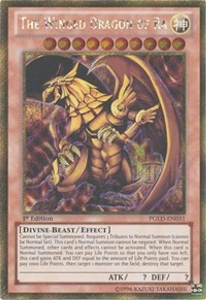 The Winged Dragon of Ra (PGLD-EN031) Gold Secret Rare  Unlimited