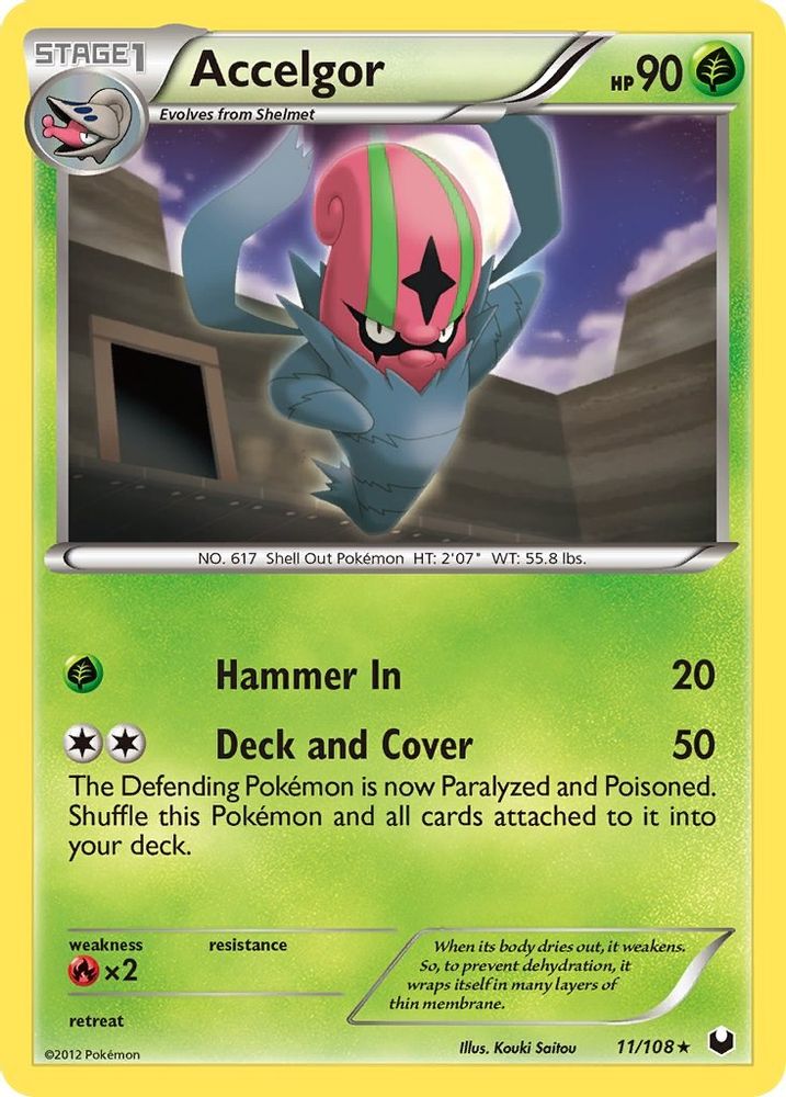 Accelgor (11/108) - Reverse Holofoil - Rare