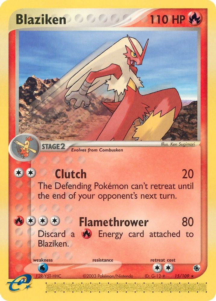 Blaziken (015/109) - Reverse Holofoil - Rare
