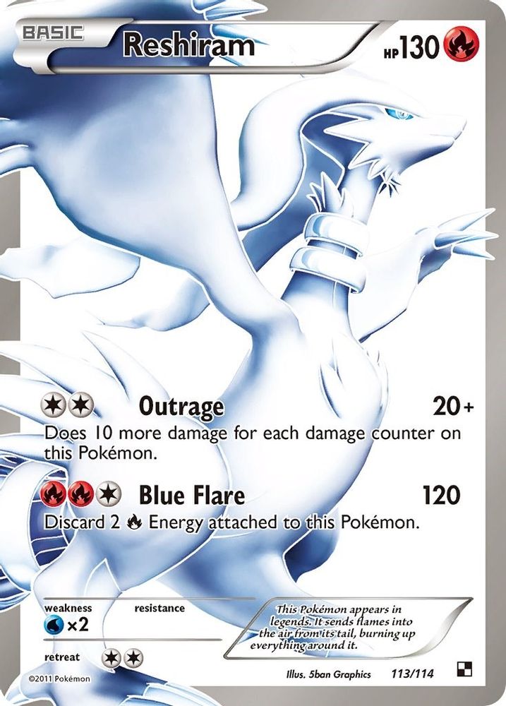 Reshiram (113 Full Art) (113/114) - Holofoil - Ultra Rare