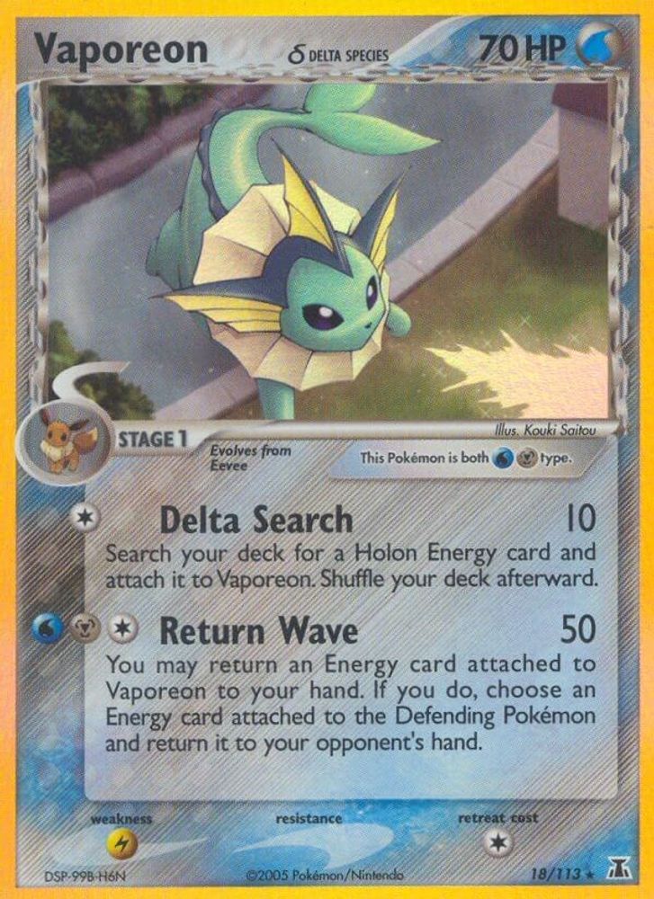 Vaporeon (Delta Species) (018/113) - Holofoil - Holo Rare