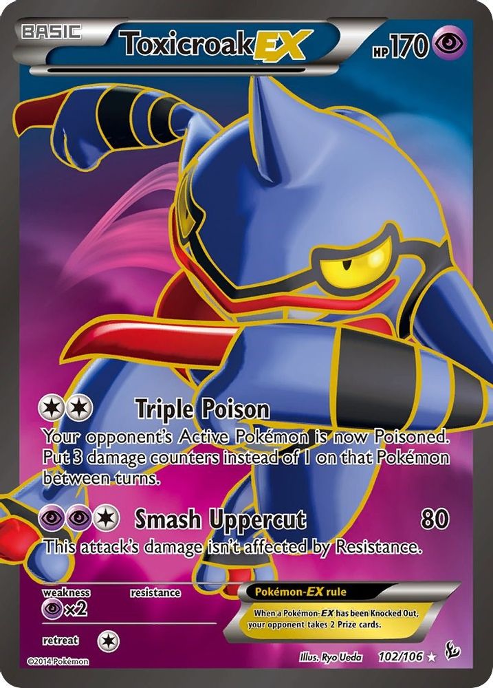 Toxicroak EX (102 Full Art) (102/106) - Holofoil - Ultra Rare