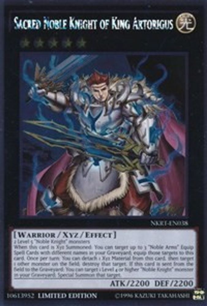 Sacred Noble Knight of King Artorigus (NKRT-EN038) Platinum Rare  Limited
