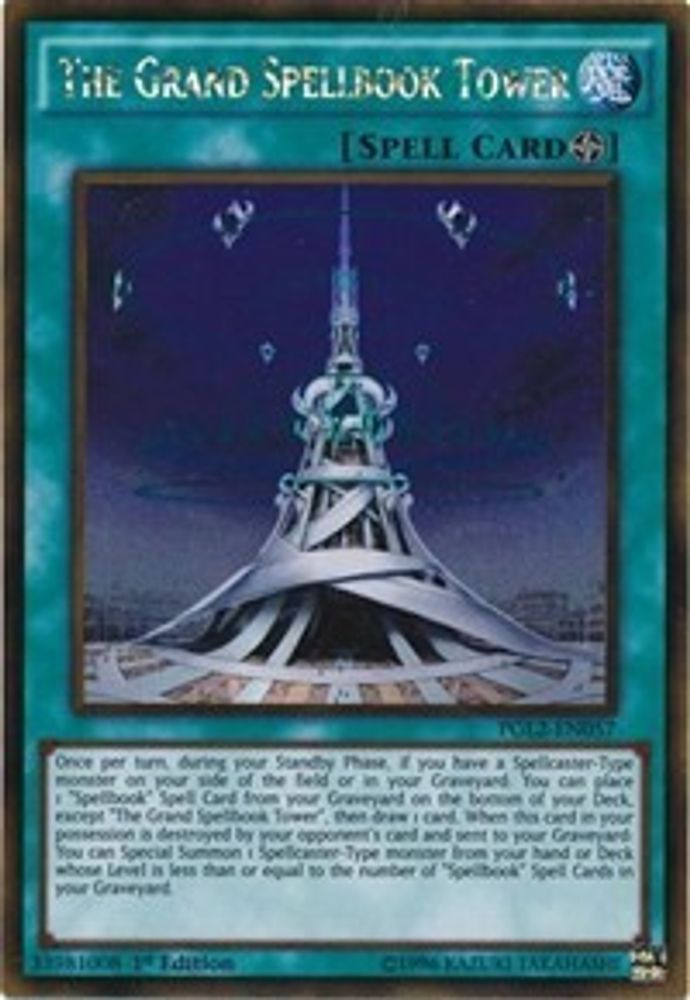 The Grand Spellbook Tower (PGL2-EN057) Gold Rare  1st Edition