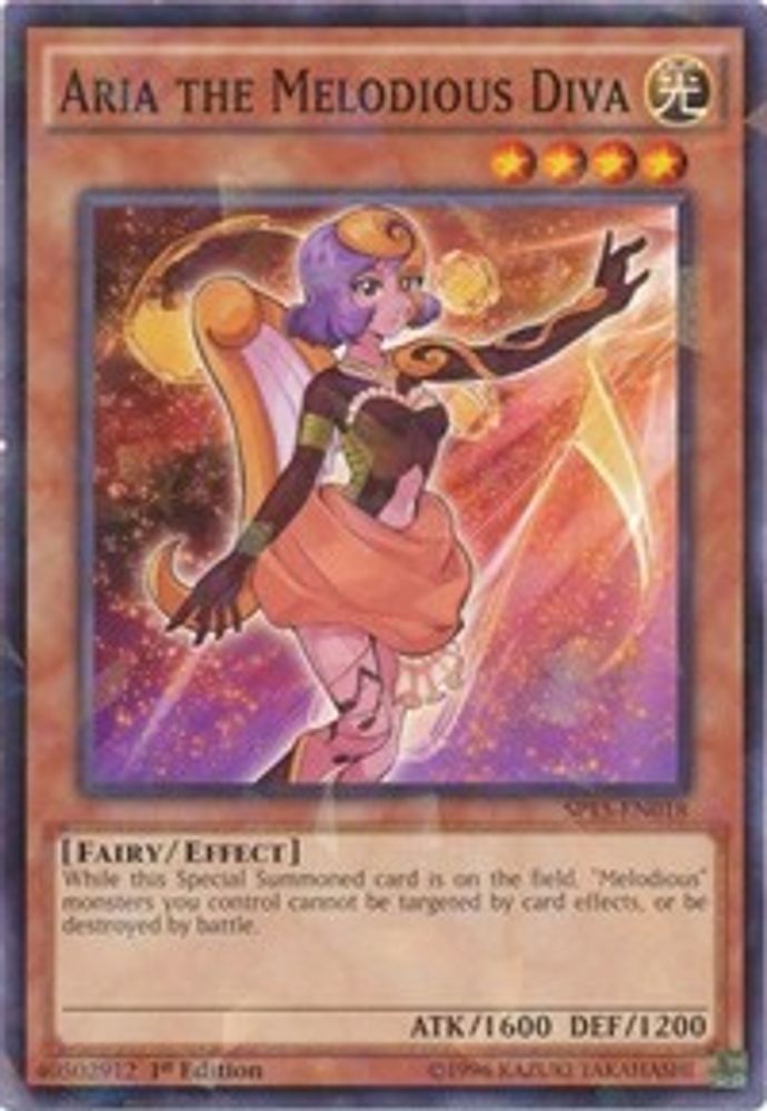 Aria the Melodious Diva (Shatterfoil) (SP15-EN018) Shatterfoil Rare  1st Edition