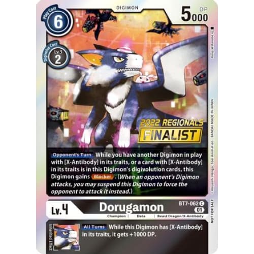 Dorugamon (2022 Championship Offline Regional) [Online Finalist] (BT7-062 C) Common  Foil