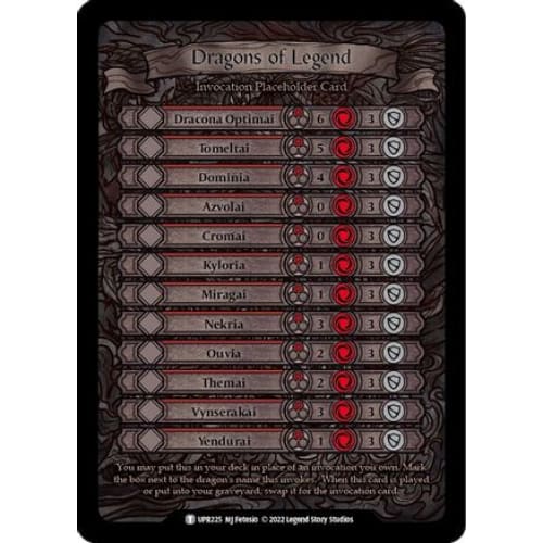 Dragons of Legend Invocation Placeholder Card (UPR225) - Uprising