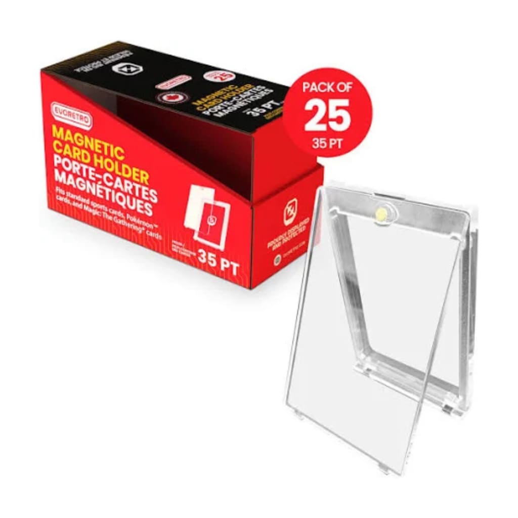 EVORETRO One Touch Magnetic Card Holder 35PT for Trading and Gaming Cards (25 Pack)