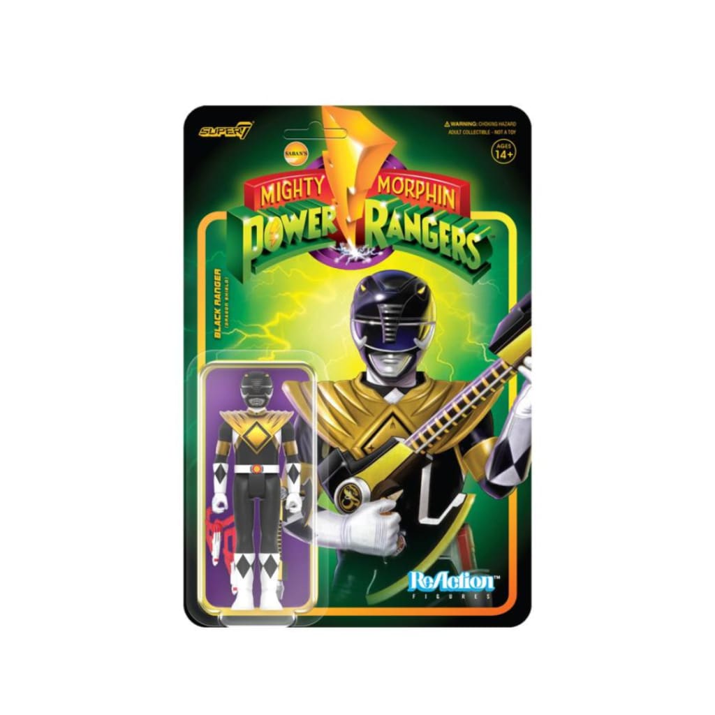 Mighty Morphin Power Rangers ReAction Black Ranger (Dragon Shield) Figure