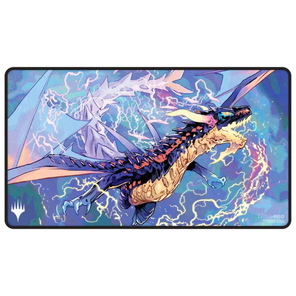 Tarkir Dragonstorm Neriv, Heart of the Storm Black Stitched Playmat for Magic: The Gathering