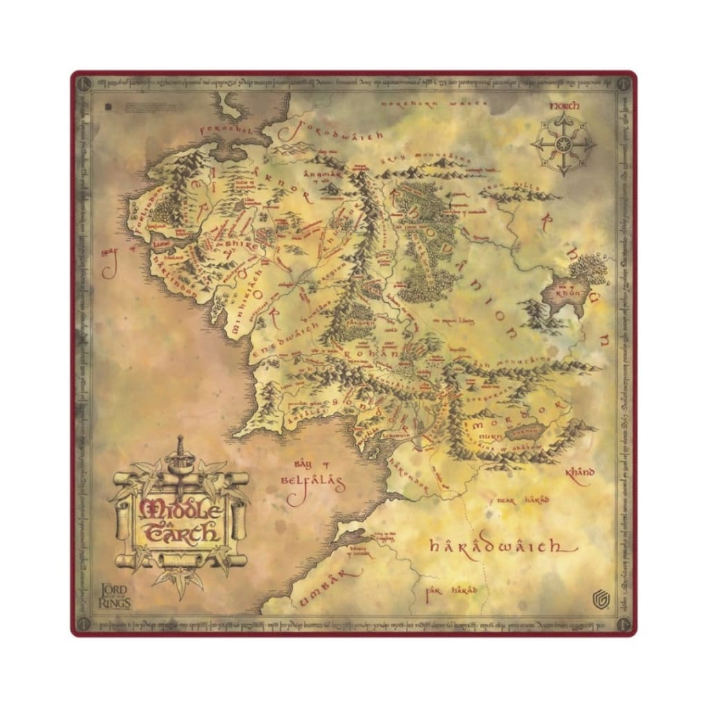 Ultimate Guard The Lord Of The Rings - Stitched Playmat - Places Of Middle Earth (24" X 24")