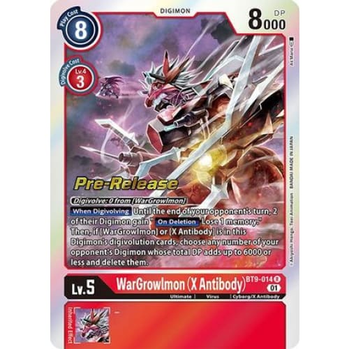WarGrowlmon (X Antibody) (BT9-014 R) Rare  Foil